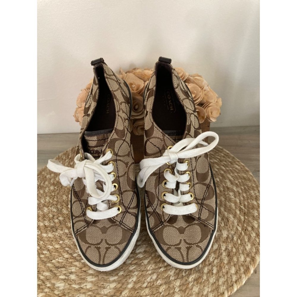Women's signature jacquard logo Coach sneakers